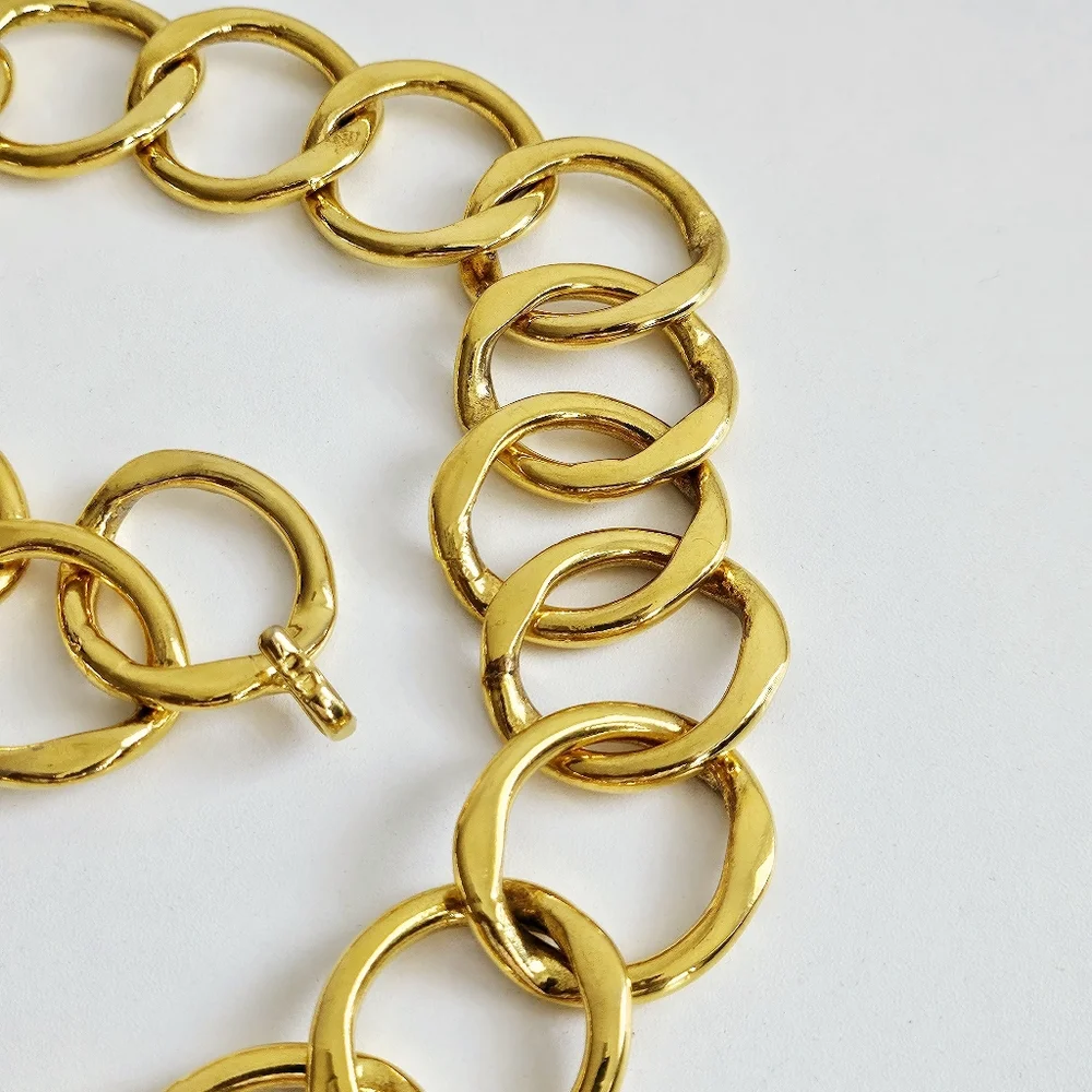 Chanel Gold-plated Large Runway Chain-link CC Medallion Belt